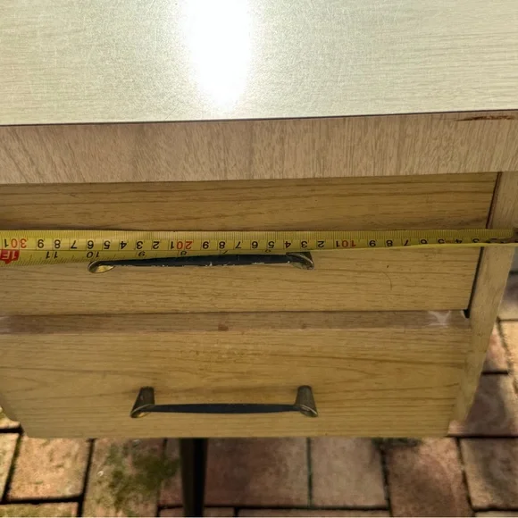 Mid-Century Modern Home Office Desk in Light Wood and Black - Picture 7 of 16